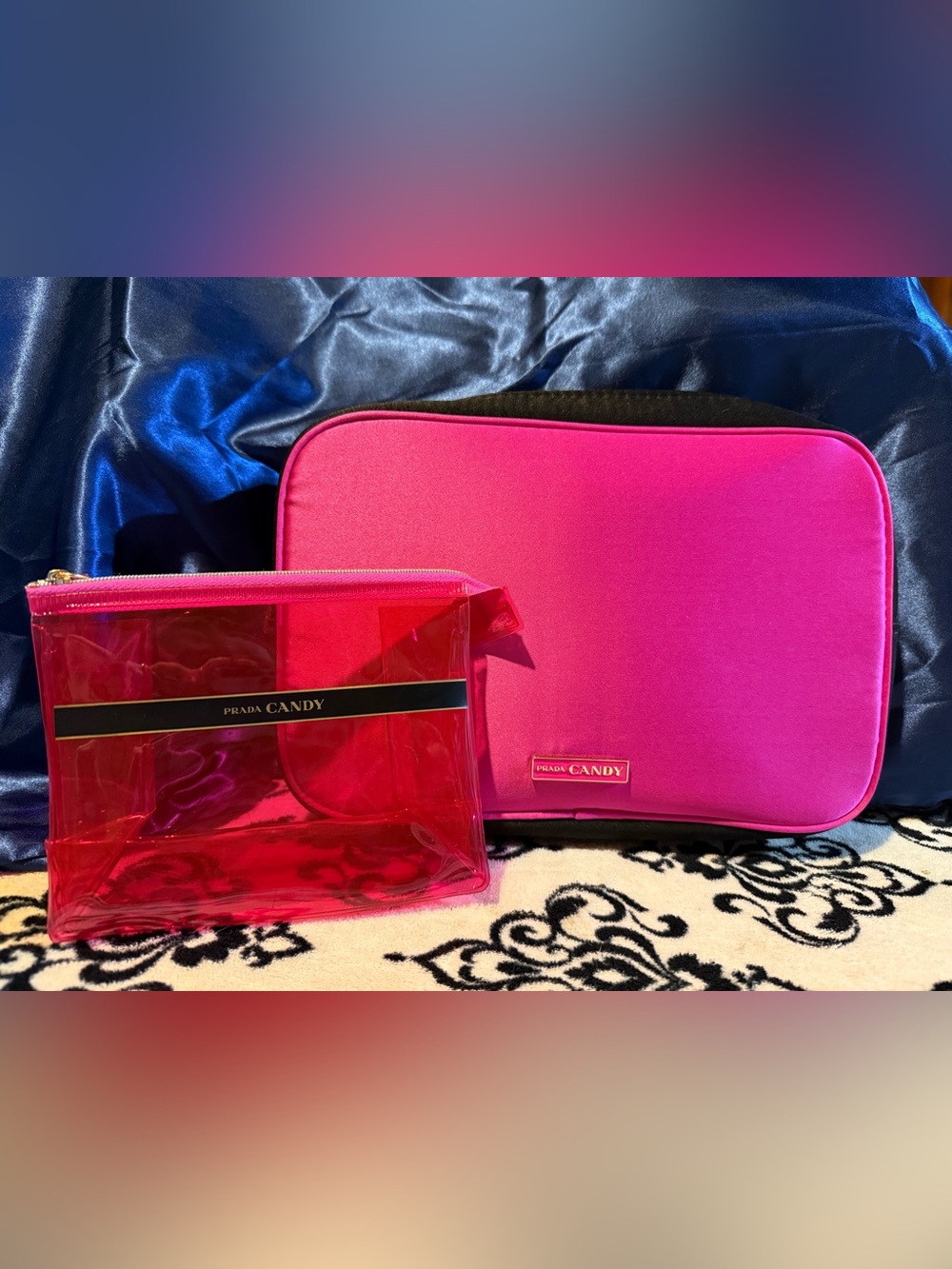 Prada Candy - Hot Pink Cosmetic Bags Set of 2